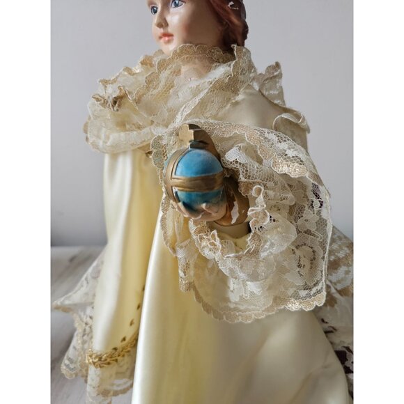 Vintage chalkware 17" infant of Prague statuary Italian Italy religious statue f - Picture 3 of 16